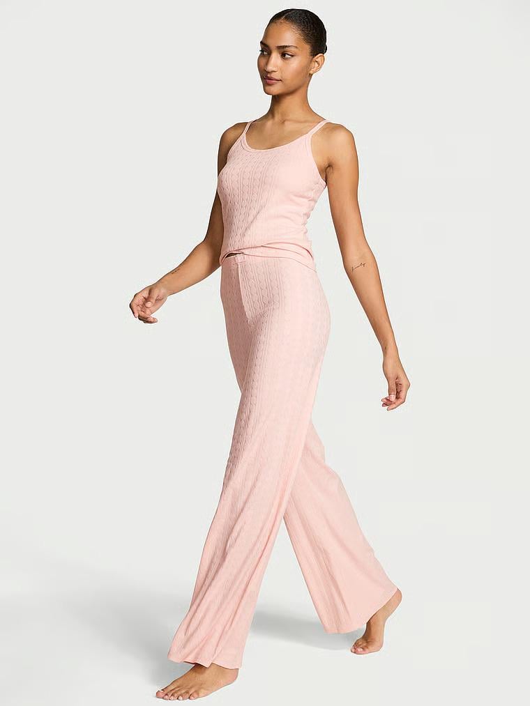 Пижама для сна Victoria's Secret Heart Pointelle Cami & Pants Set Regular L Розовый (27178660D)