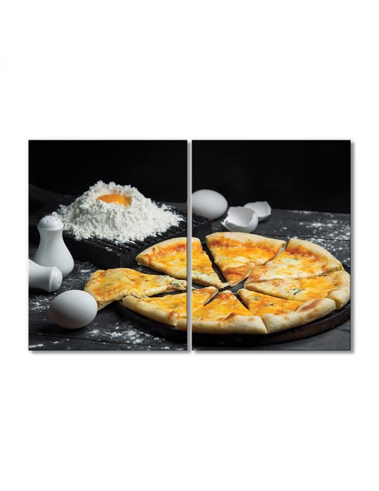 Картина модульная Пицца 4 сыра 2 модуля 90x135 см
