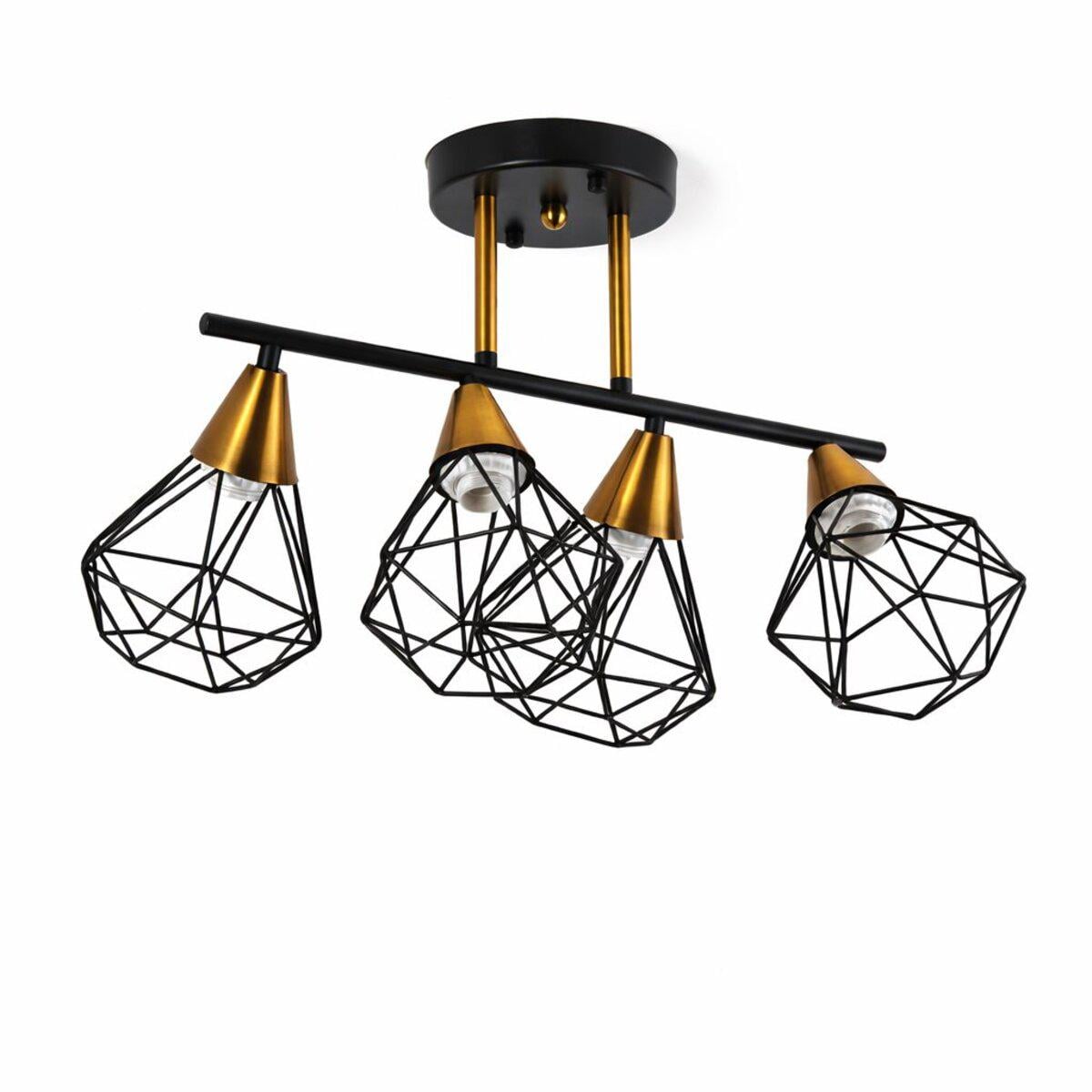 Люстра стельова в стилі лофт Light House SRS-20537/4 Чорний/Мідь