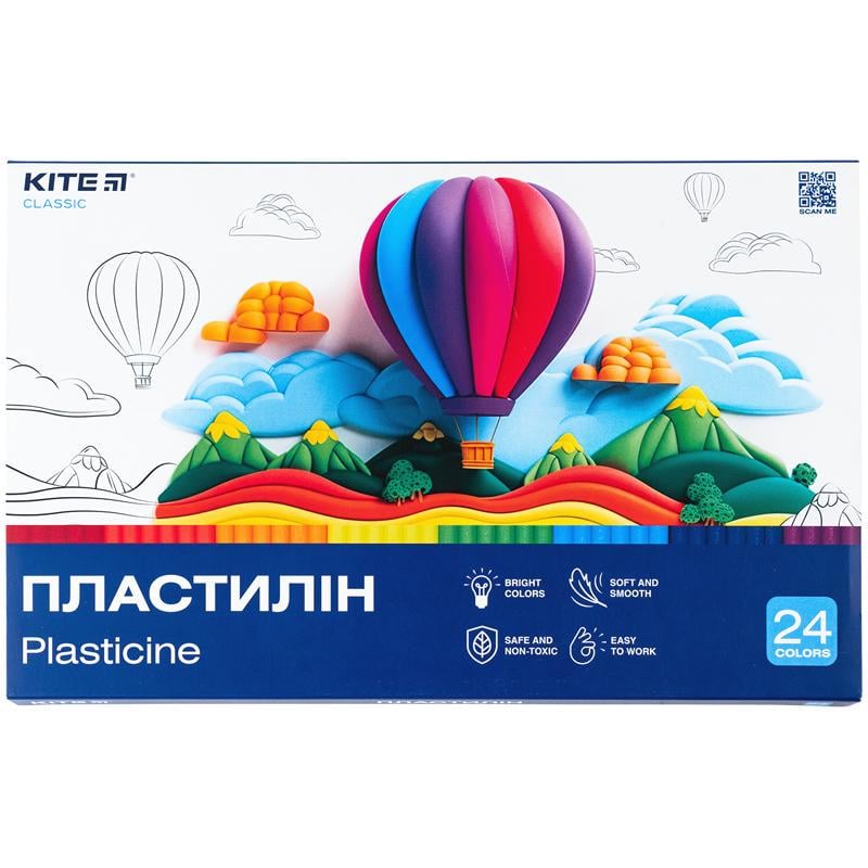 Пластилин KITE Classic К-089 24 цветов 480 г (13241012)
