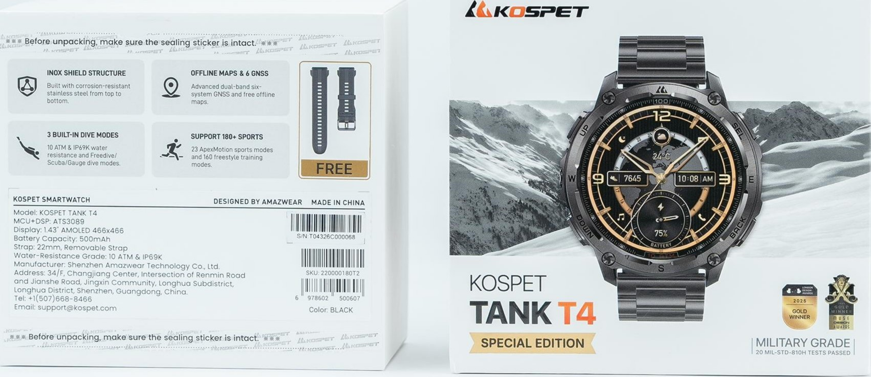 Смарт-годинник Kospet Tank T4 Special Edition Black — фото 16