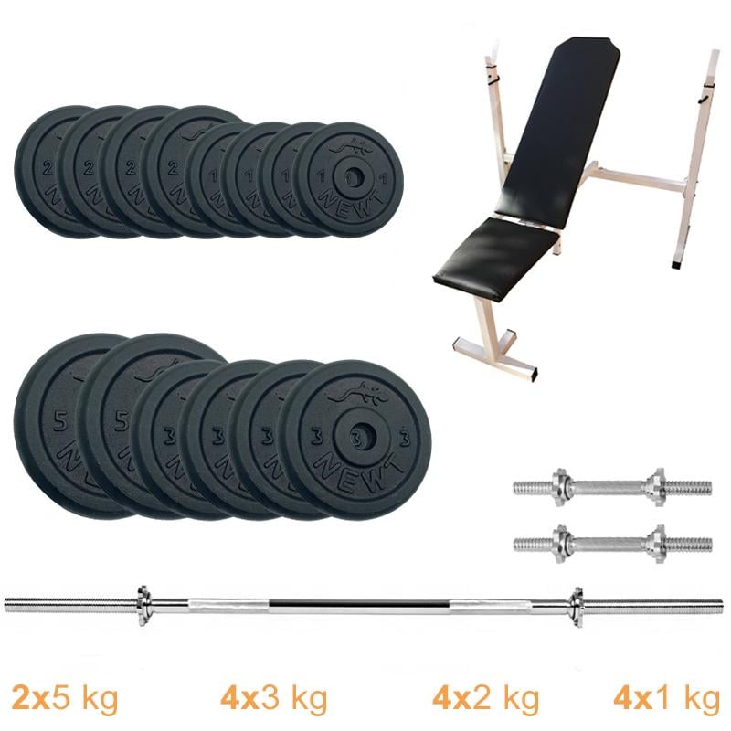 Лава для жиму Newt Gym Set-SKH Home з набором штанга + гантелі 45 кг (NE-M-SKH-SET-45) - фото 7