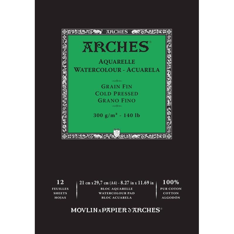 Альбом для акварели Arches Cold Pressed хлопок 300 г/кв. м 12 л. А4 Природный белый (1795091)
