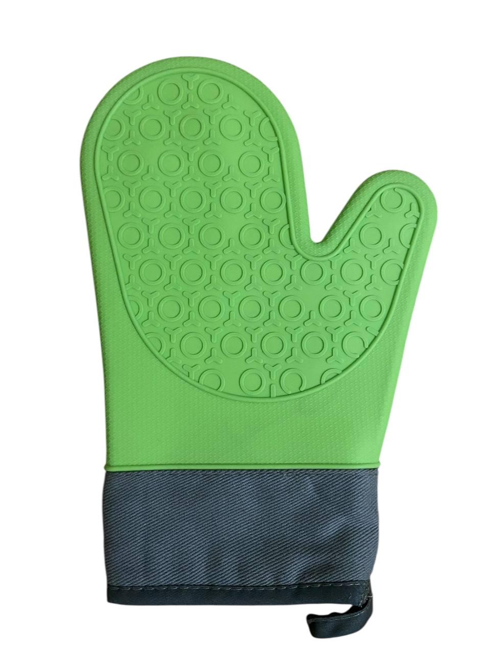 Перчатка-прихватка для горячего с внутренним термослоем перчатка для кухни Зеленый (31220570)