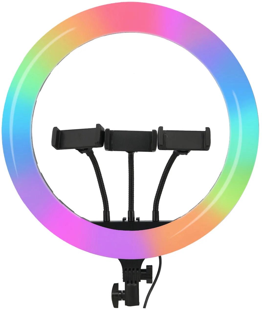 Кольцевая лампа Rias MJ36 LED RGB на 3 держателя USB управление на проводе 36 см Разноцветный - фото 3 Кольцевая лампа Rias MJ36 LED RGB на 3 держателя USB управление на проводе 36 см Разноцветный - фото 3