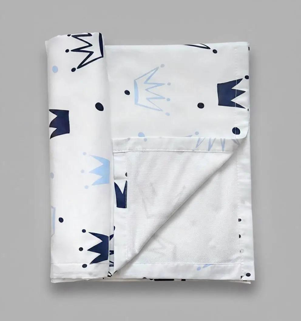 Пеленка детская непромокаемая BST хлопок/мембранная/бамбуковая махра 50х70 см Белый/Синий (1807658409)