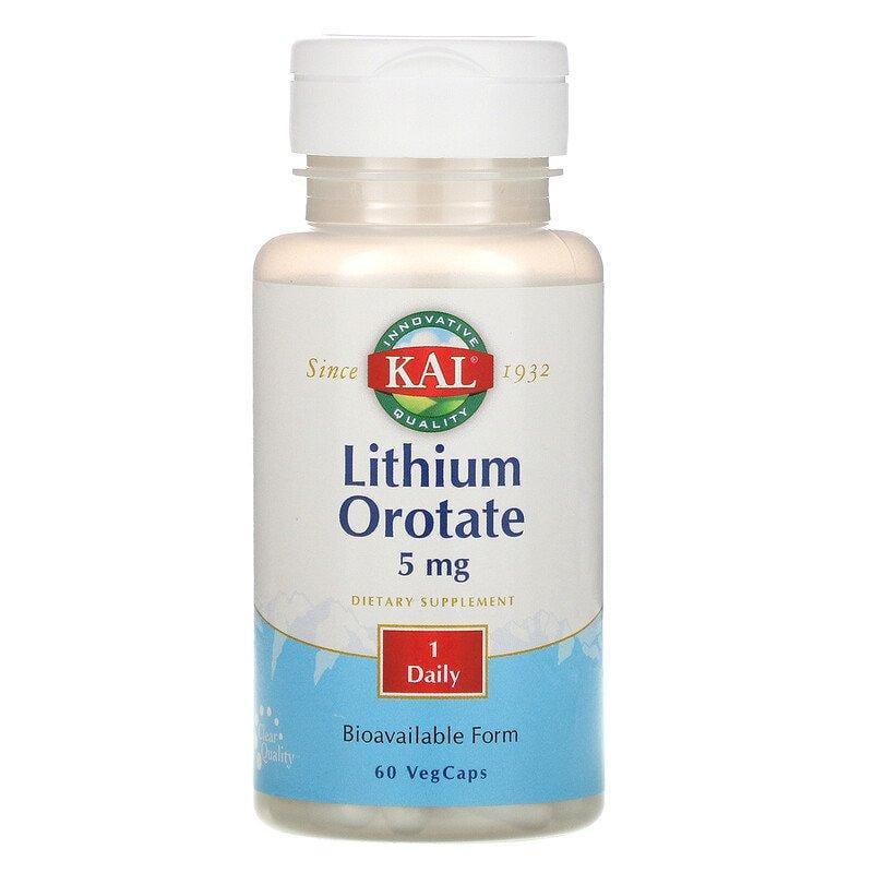 Оротат літію 5 мг KAL Lithium Orotate 60 вег. капс. (1474344591)