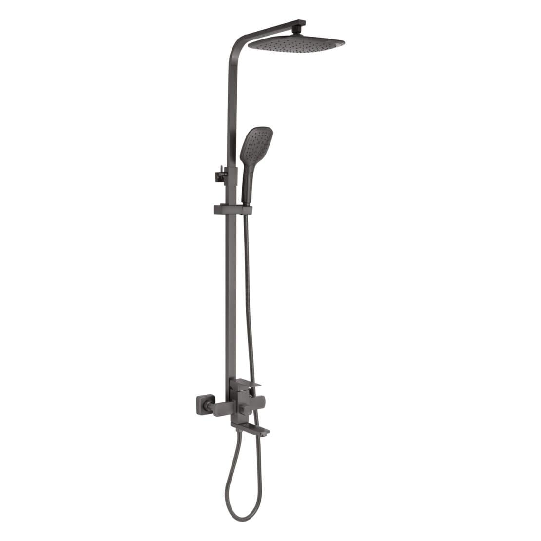 Душевая система Kroner KRP Edelstahl Kubus с изливом нержавеющая сталь Графит матовый (PVD063)