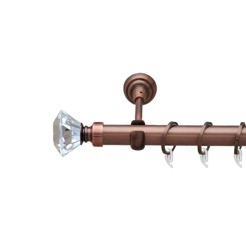 Карниз металевий Orvit Спектралія однорядний відкритий/гладка труба/кільце фасонне металеве Мідь 25 мм 300 см (6947922)