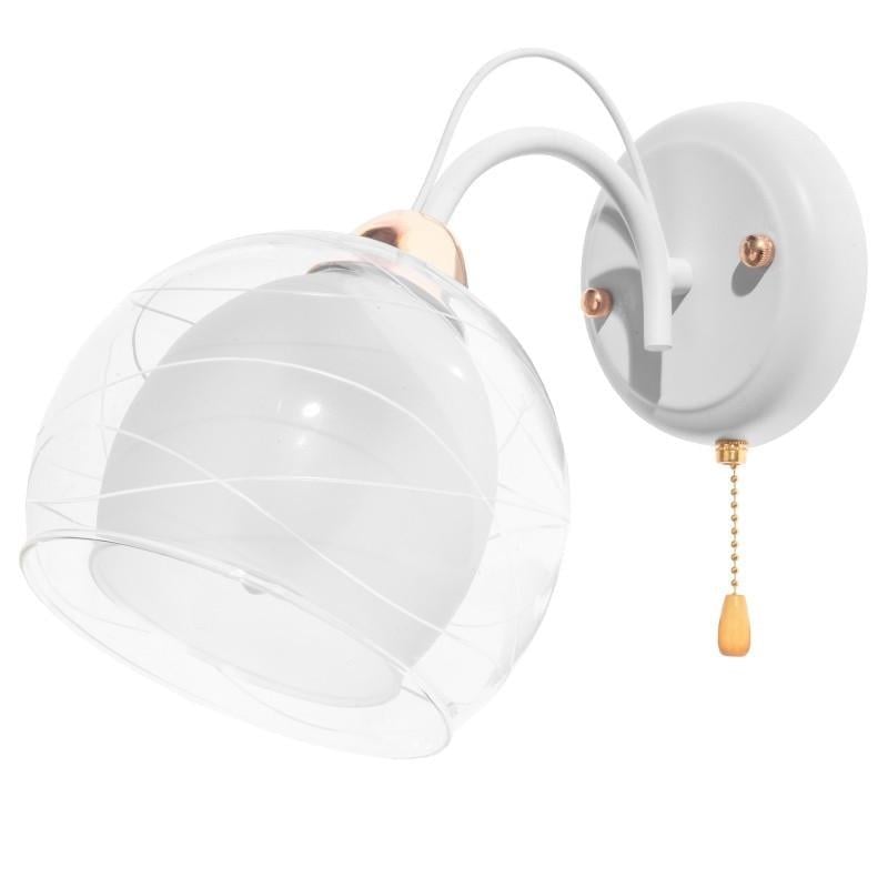 Бра настенный накладной шар Brille LK-629W/1 E27 WT+FG 26-975 Бра настенный накладной шар Brille LK-629W/1 E27 WT+FG 26-975