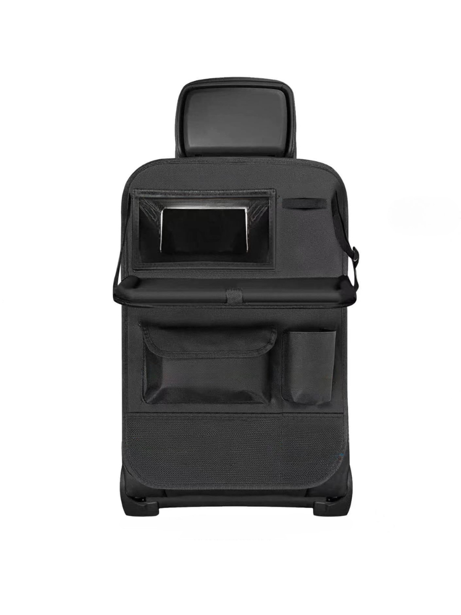 Органайзер в машину со столиком на спинку сиденья с карманами автомобильный Оксфорд Черный (40044)