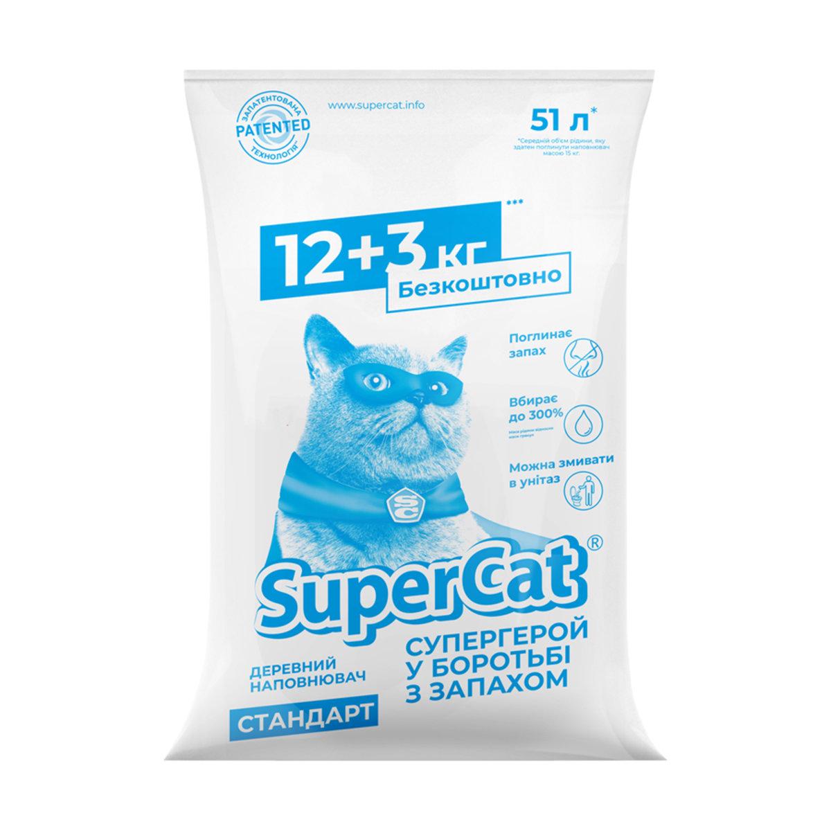 Наполнитель SuperCat стандарт 12+3 кг Синий (26030414)