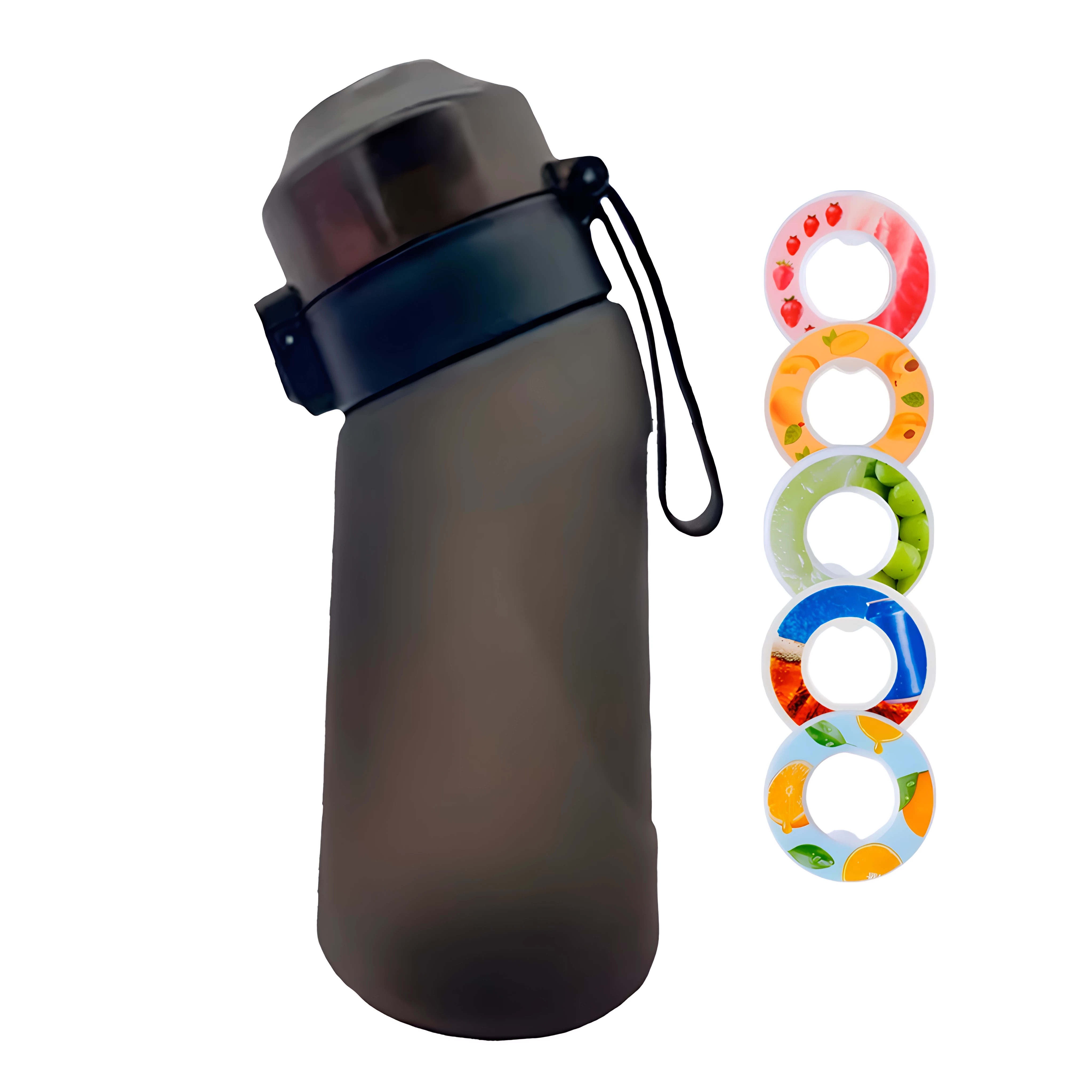 Бутылка спортивная меняет вкус воды с 5 капсулами 500 мл Черный (26869114) - фото 1 Бутылка спортивная меняет вкус воды с 5 капсулами 500 мл Черный (26869114) - фото 1