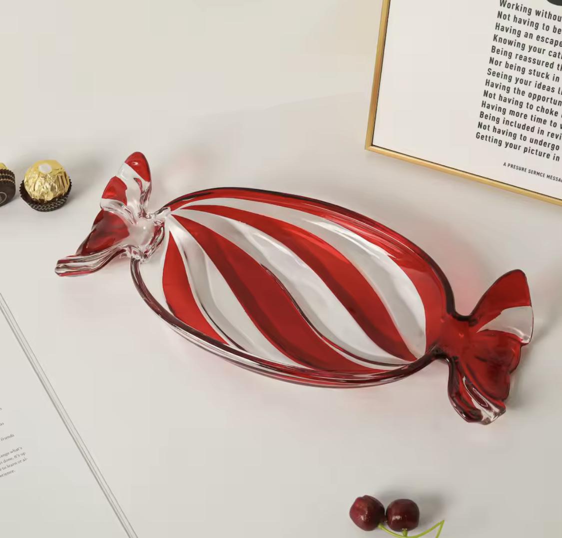 Блюдо стеклянное для десертов Карамелька 34,5 см Красный (40178) - фото 6 Блюдо стеклянное для десертов Карамелька 34,5 см Красный (40178) - фото 6