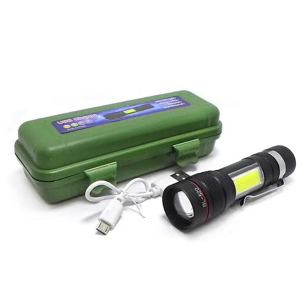 Фонарь ручной X-Balog BL-520-T6 ХРЕ + COB/ЗУ mircoUSB/встроенный аккумулятор/zoom - фото 5