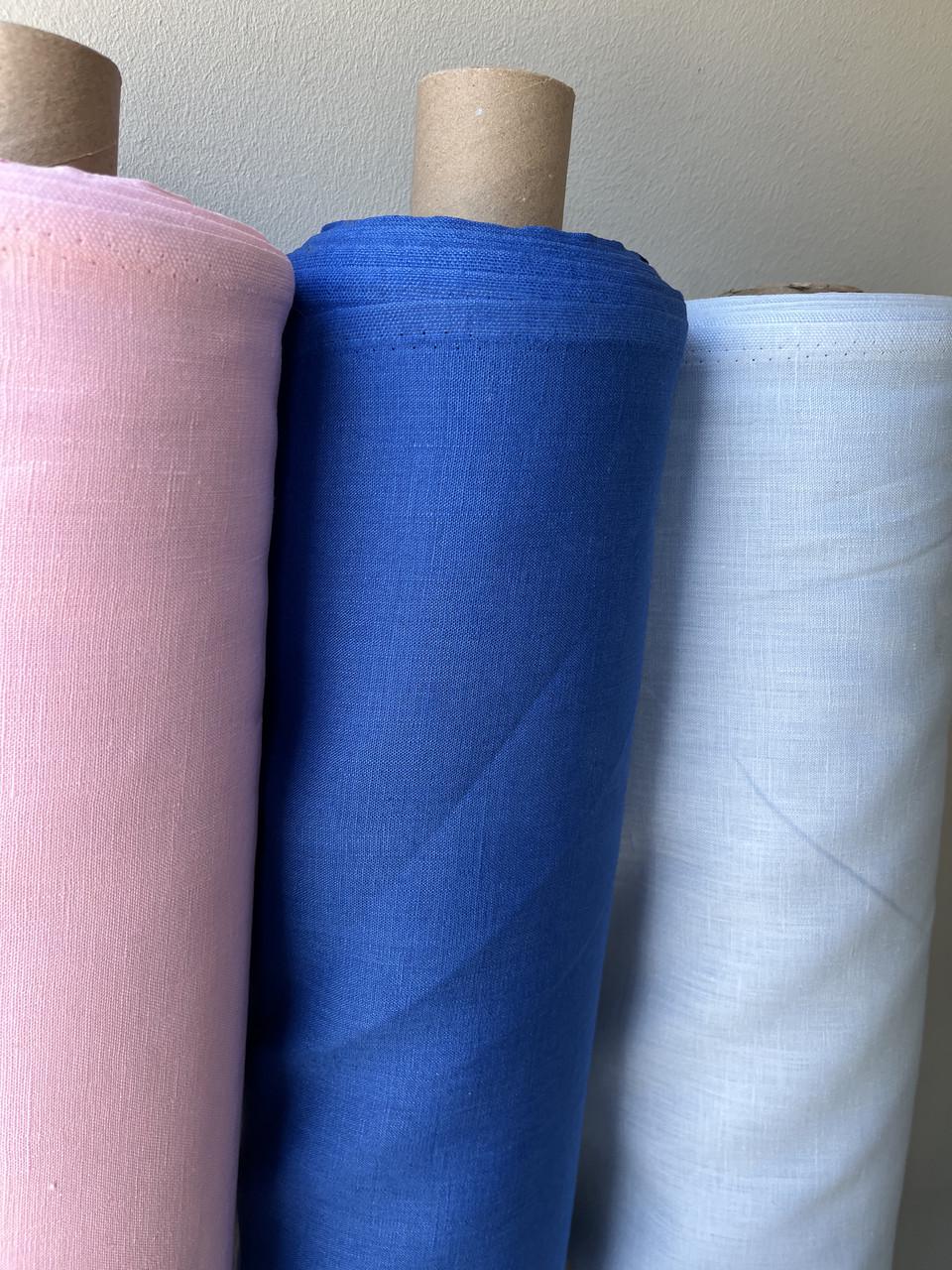 Тканина костюмна LINEN PLUS 100% льон 143 см 552 BLUE Блакитний - фото 7 Тканина костюмна LINEN PLUS 100% льон 143 см 552 BLUE Блакитний - фото 7