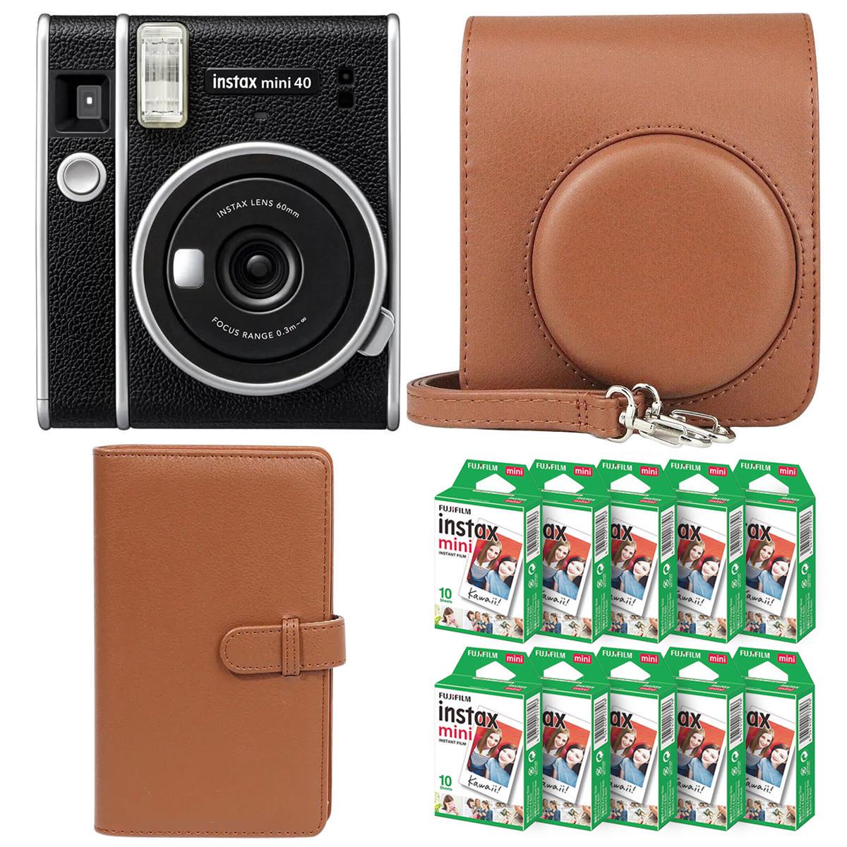 Подарунковий набір фотоапарат Fujifilm Instax Mini 40 фотопапір 100 шт./чохол/фотоальбом на 108 фото Коричневий (2516978278)
