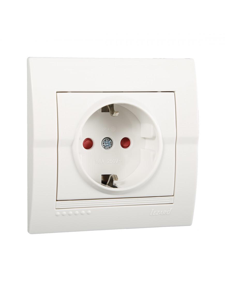 Розетка с защитой от детей Lezard DERIY Белый (702-0202-124B)