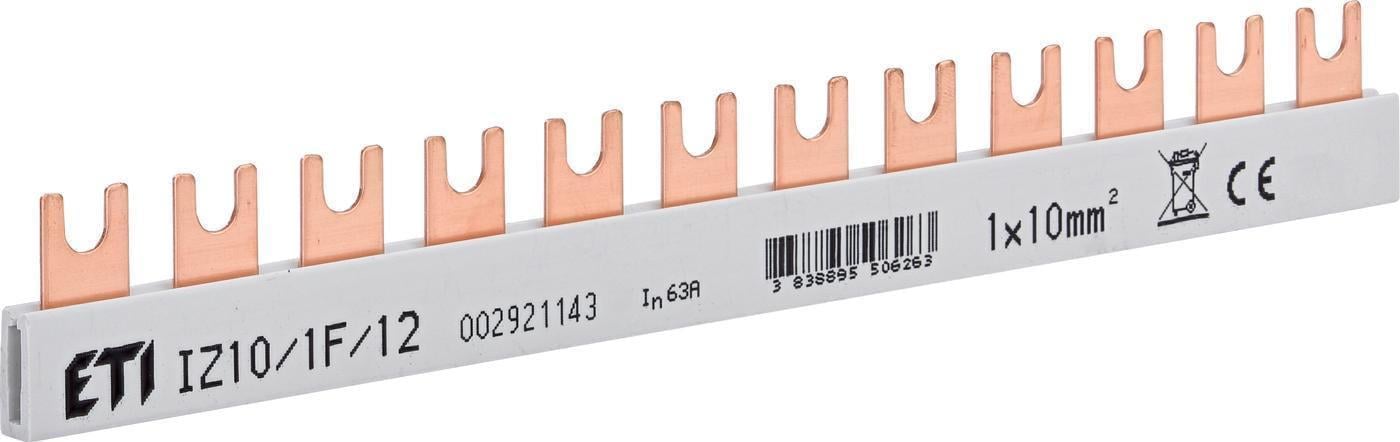 Шина питания ETI Fork IZ 10/1F/12 10 мм2 1P 0,21 м 12-модульная (2921143)