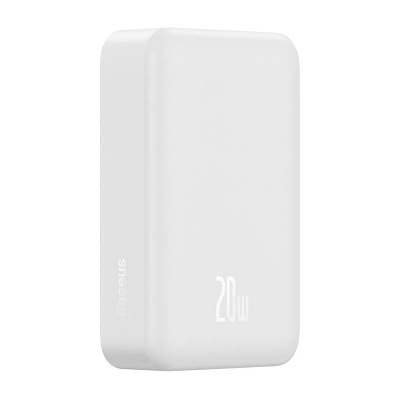 Повербанк BASEUS Magnetic Mini Wireless Fast Charge 20W 20000 mAh White (PPCX150002) - фото 3