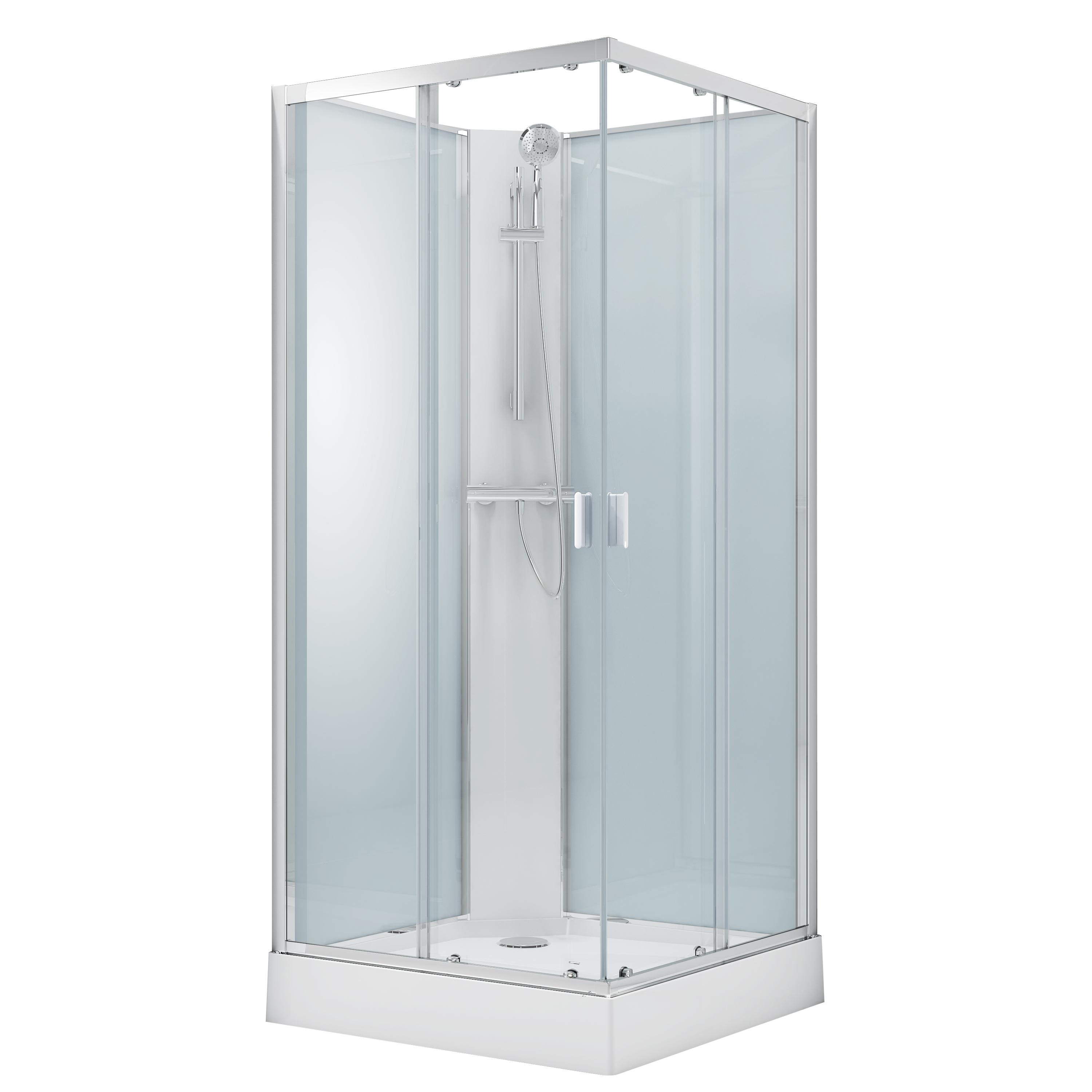 Душевой бокс VOLLE SOLAR квадратный на мелком поддоне 90x90x205 см (ANT-62741)