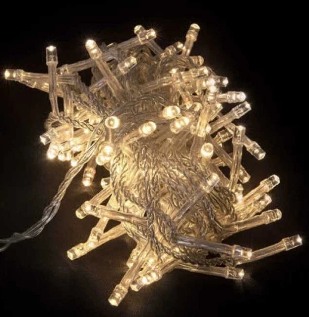 Гирлянда уличная 200LED провод 2,2 мм Прозрачный статический 10 м от сети Теплый белый свет (SZ-1425-07)