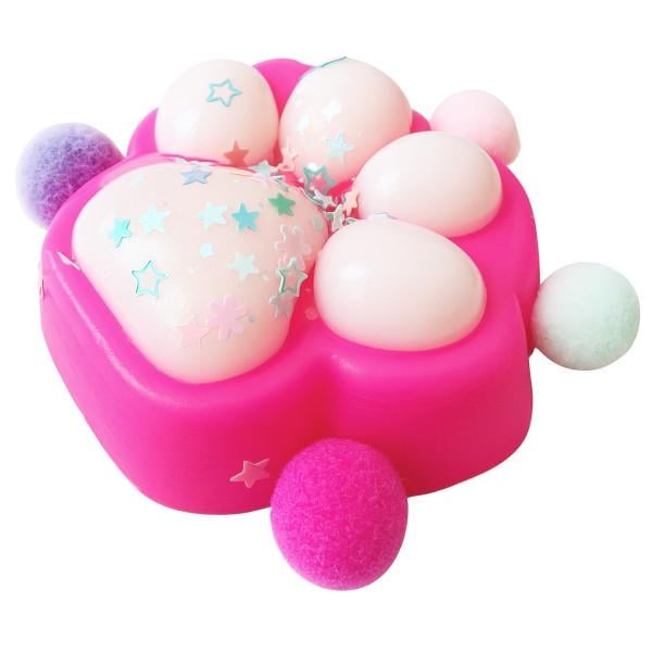 Антистресс-игрушка Таба Лапка с блестками жвачка-тянучка 7 см Розовый (26564407)