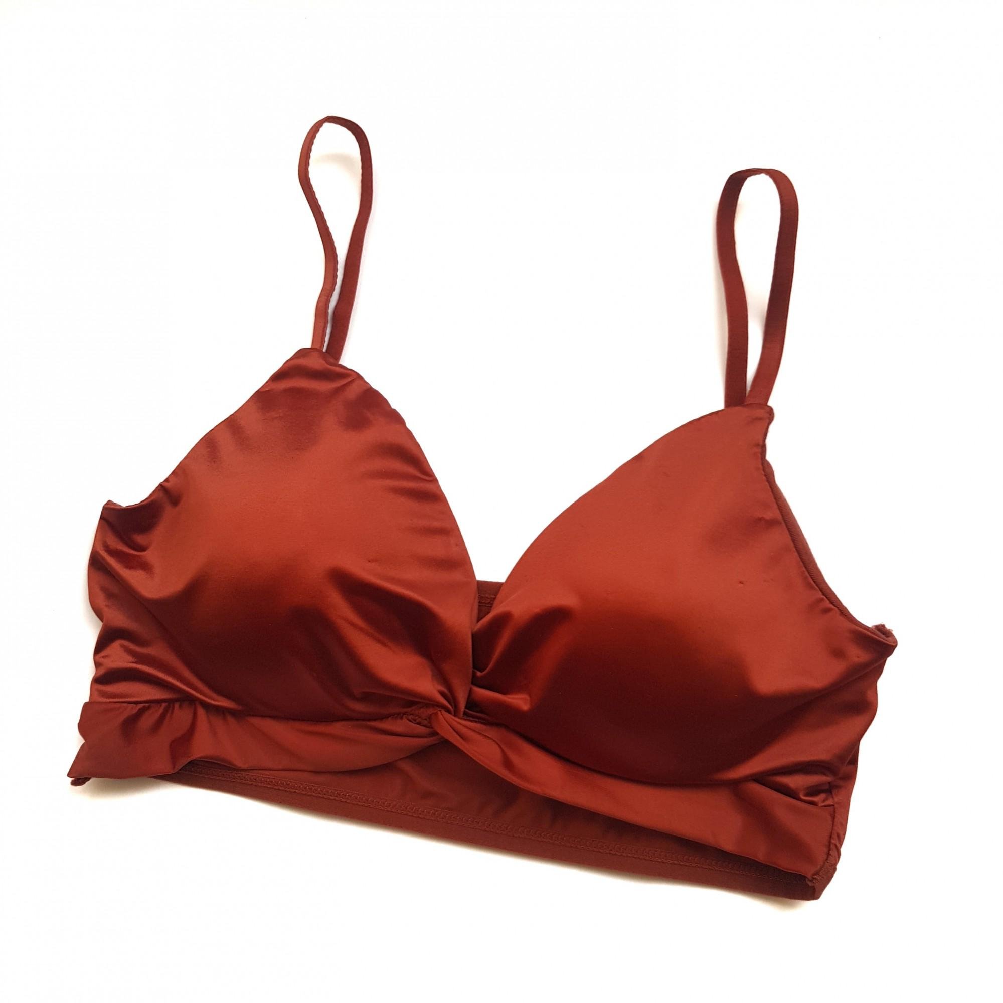 Топ женский атласный G&N 7738 S Коричневый/Терракотовый (42) - фото 4