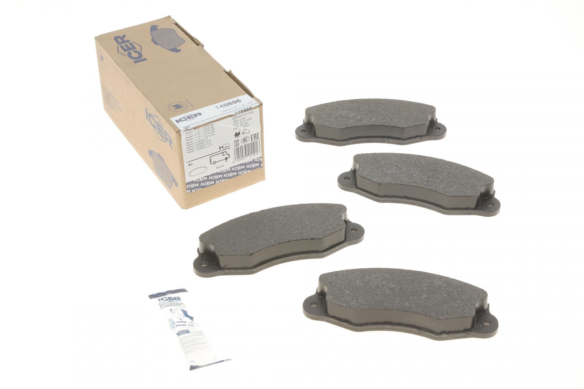 Колодки тормозные передние ICER Ford Transit 85-00/Transit Tourneo 94-00 14" (140896 ICER)