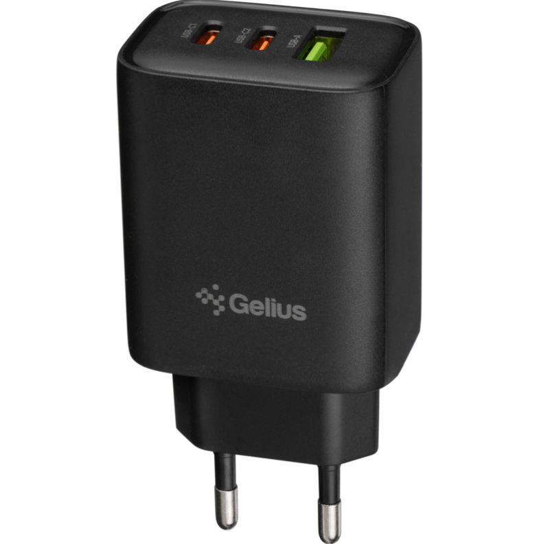 Зарядное устройство сетевое Gelius Power Pulse GP-HC057 65W USB/2Type-C Black (QC/PD/PPS)