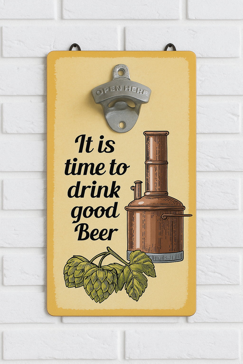 Открывалка настенная для бутылок Presentville It is time to drink good beer (ODP_20J010)