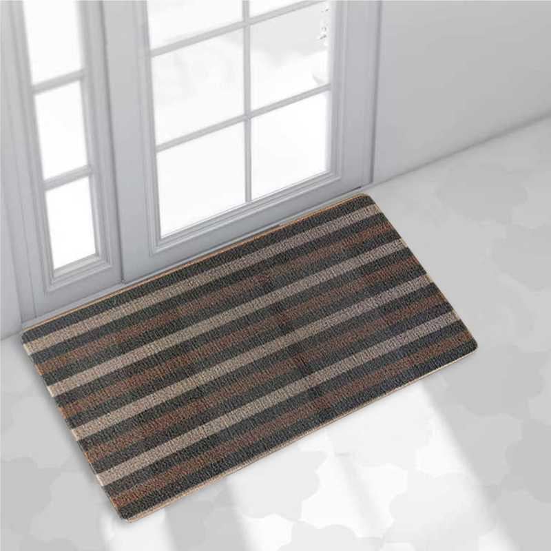 Коврик дверной Lovely Svi с петлевой щетиной в полоску 45x75 см Коричневый/Черный (121022)