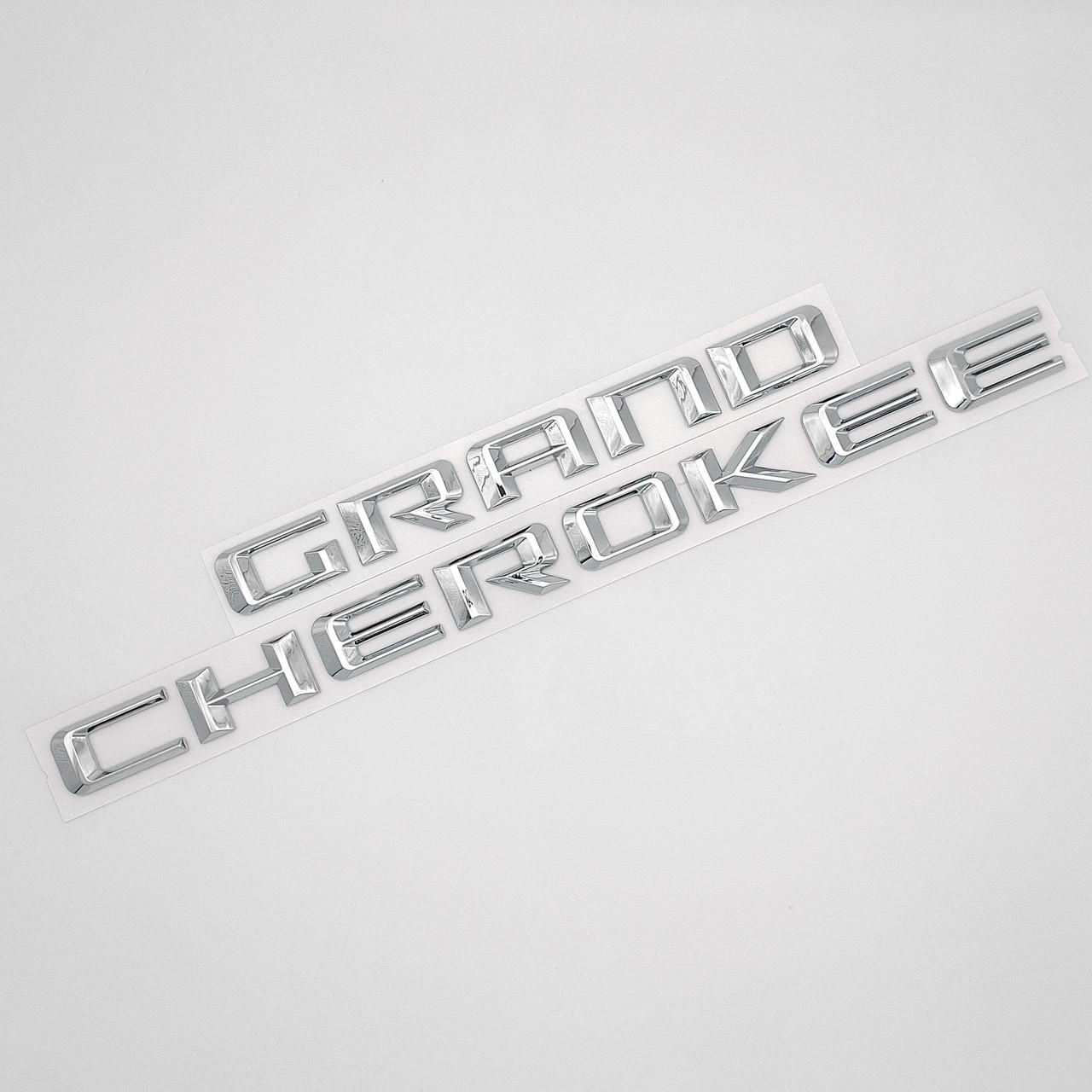 Эмблема надпись Grand Cherokee Jeep ABS 52х2 Хром глянцевый (2881823457)
