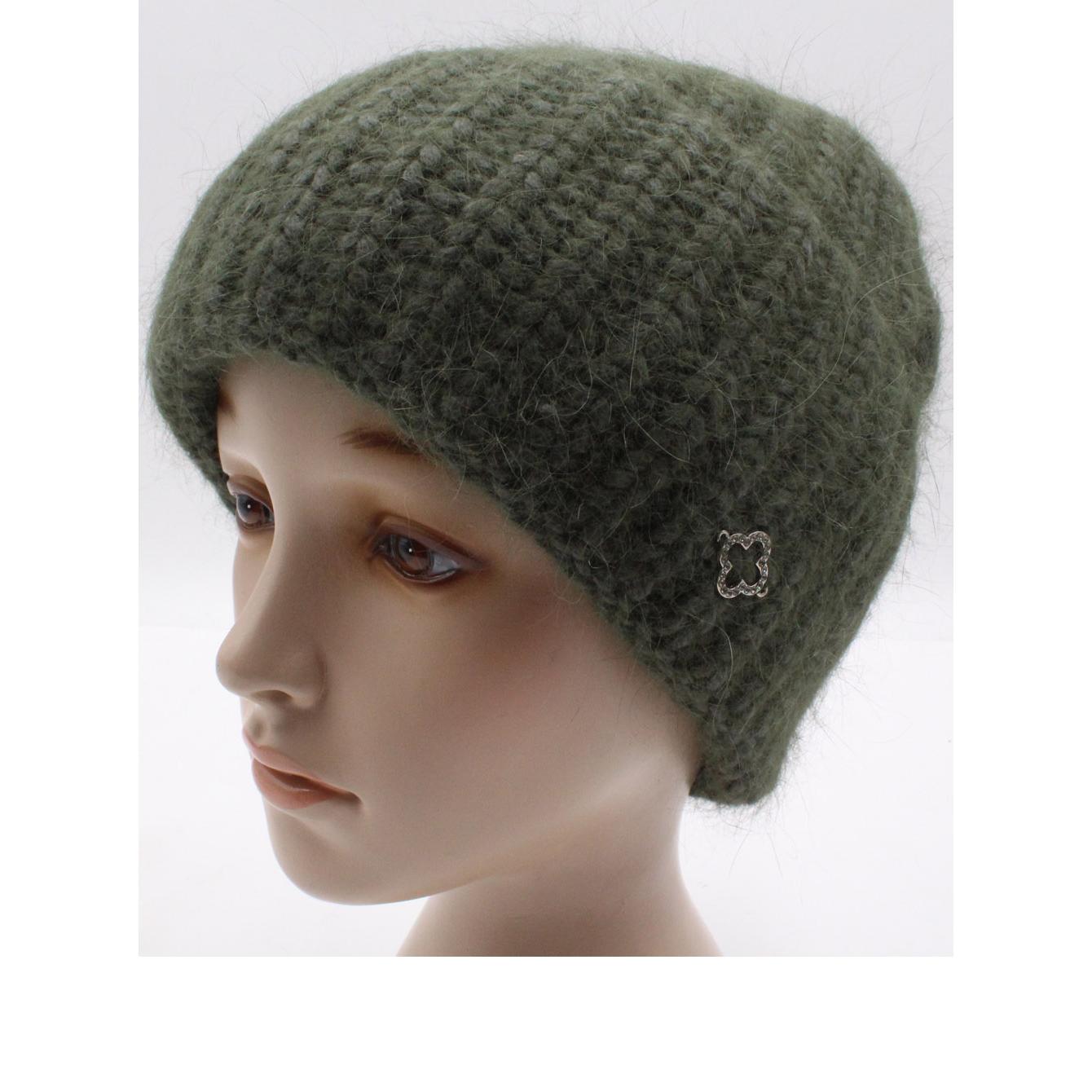 Шапка ангоровая Leks Троянда one size Бутылочный - фото 1 Шапка ангоровая Leks Троянда one size Бутылочный - фото 1