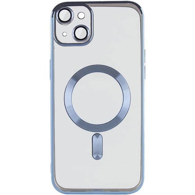 TPU хромовий чохол Chrome with Magnetic + захист камери для Apple iPhone 15 (6.1") Blue - фото 3