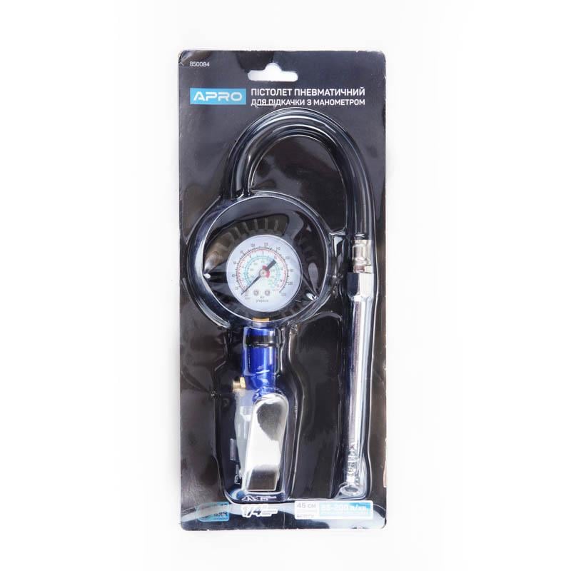 Пистолет для подкачки колес грузовых автомобилей APRO удлиненный наконечник 85-200 л/мин 12 бар (65350) - фото 2