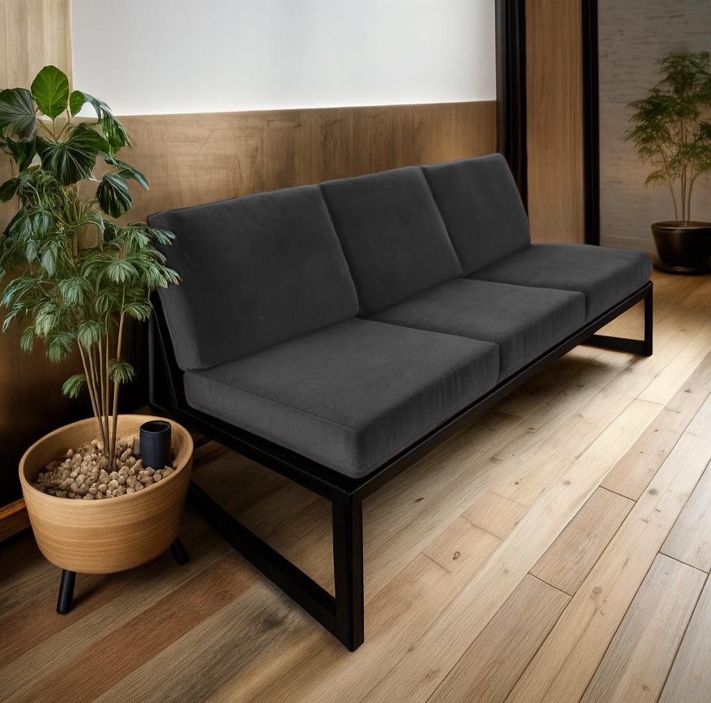 Диван металевий Tobi Sho Флекс/DV6 з 6 подушками 750х1560х700 мм велюр 32/Темно-сірий (DV069089) - фото 2