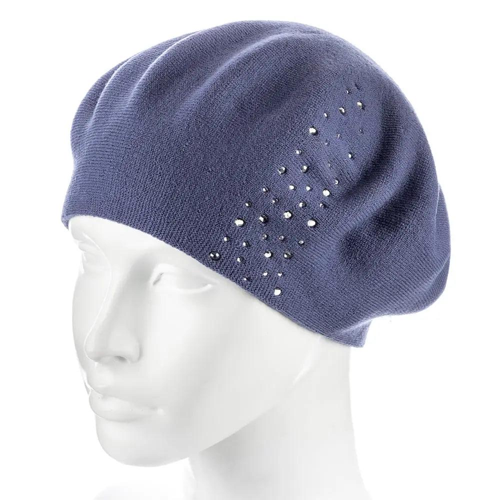 Берет женский Zolly ZH239 полушерстяной тонкой вязки двойной Графитовый (120741)