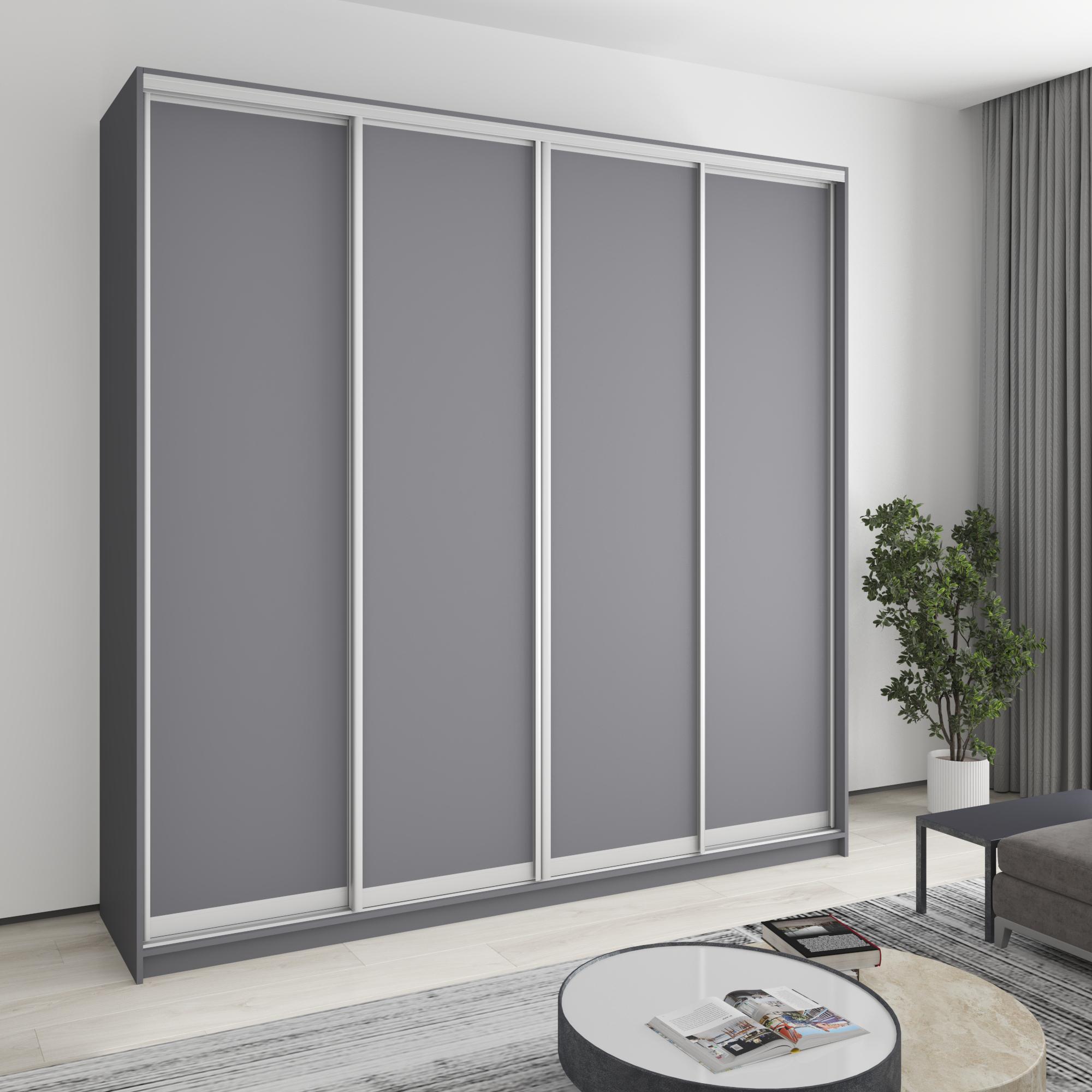 Шкаф-купе четырехдверный MebelStar Стандарт AL 4 ДСП 240x60x240 см Антрацит (MBS-13045)
