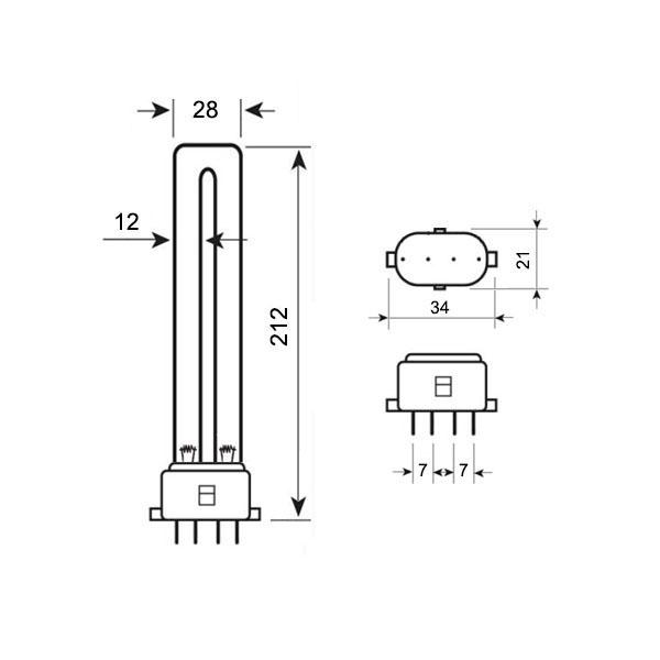 Лампа бактерицидная Osram HNS S/E 11W 2G7 - фото 3