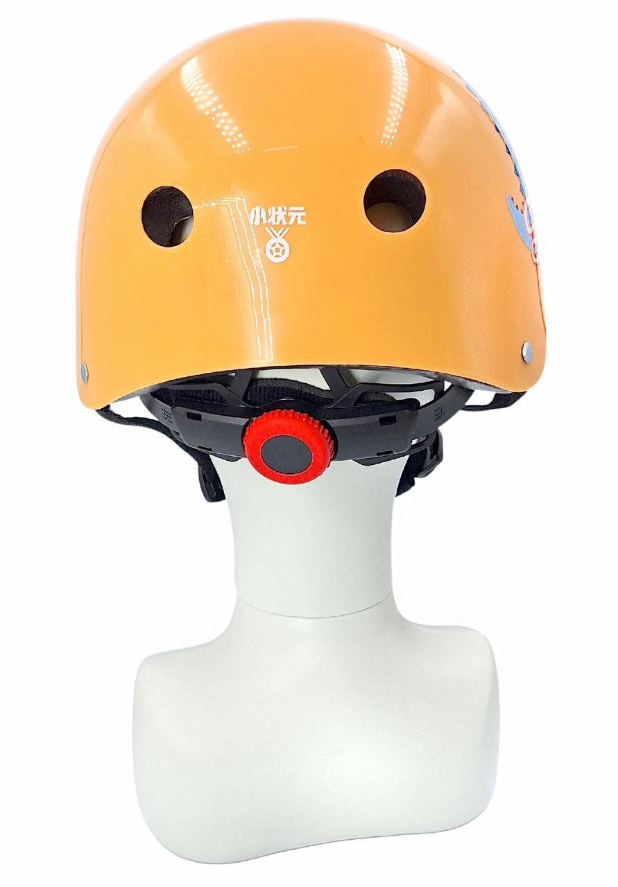 Комплект дитячий шолом та захист Yongkang GB24429-2009 S Динозавр р. 5-9 Жовтогарячий (G0001138) - фото 3 Комплект дитячий шолом та захист Yongkang GB24429-2009 S Динозавр р. 5-9 Жовтогарячий (G0001138) - фото 3