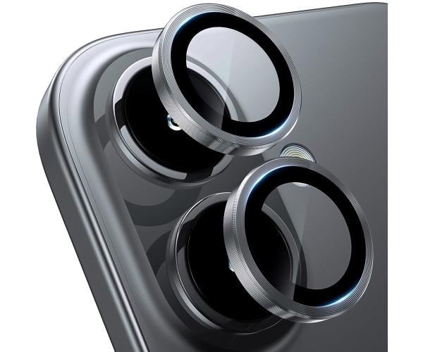 Защитное стекло с рамкой Eagle Eye для iPhone 16 / 16 Plus на заднюю камеру Серый