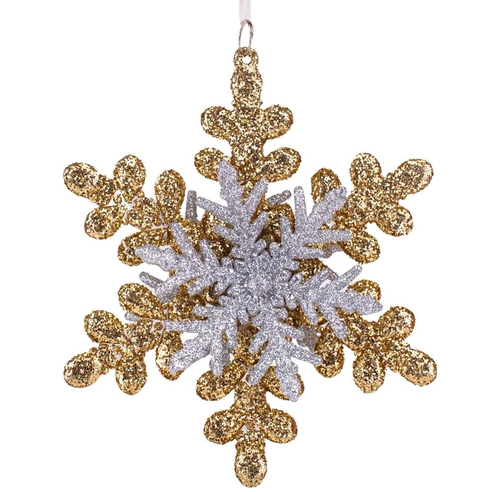 Набор елочных игрушек Золотая снежинка 3 шт. 13,5 см (6027-020)