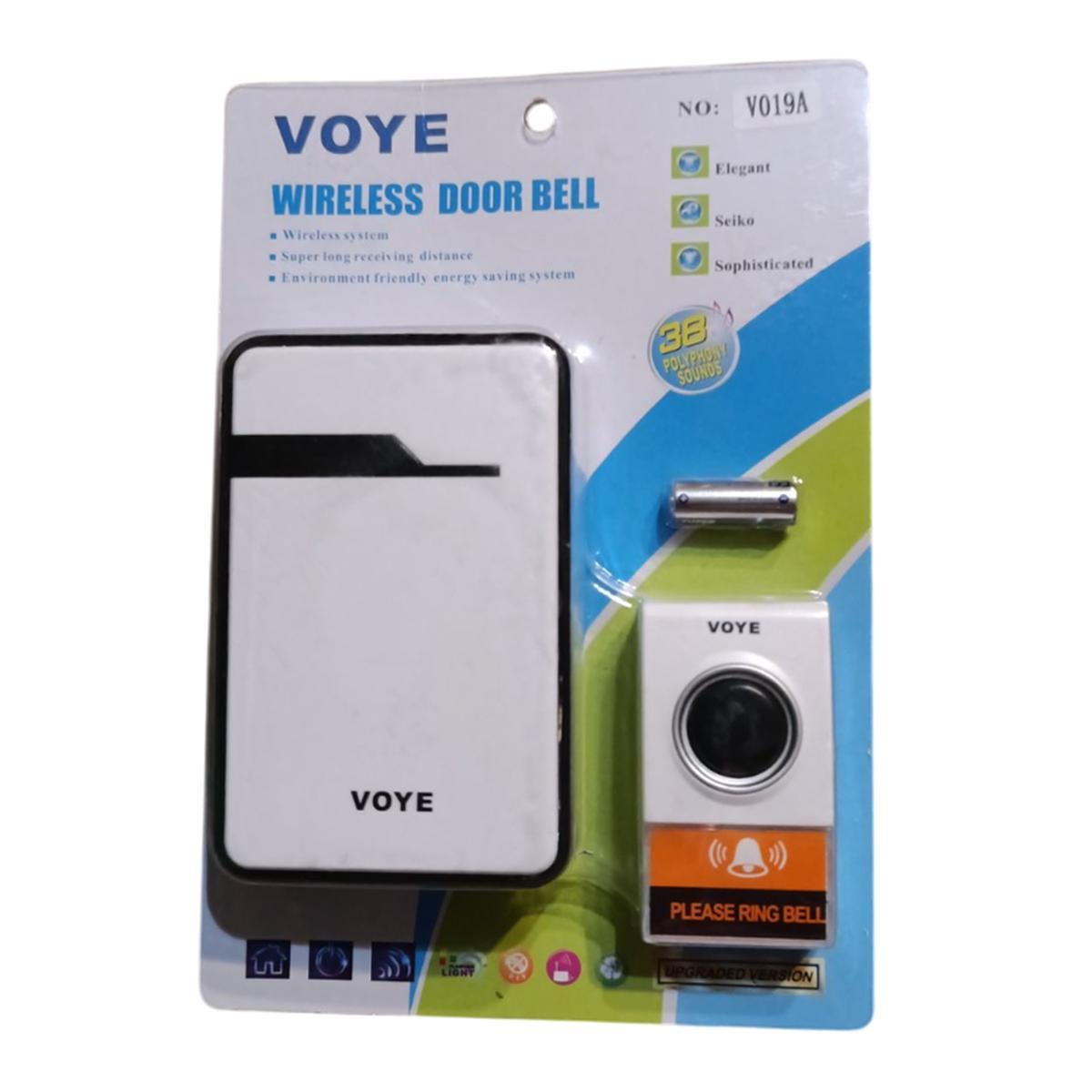 Звонок дверной беспроводной VOYE V019А WL-651 38 мелодий на батарейках White/Black/Orange (200288) Звонок дверной беспроводной VOYE V019А WL-651 38 мелодий на батарейках White/Black/Orange (200288)