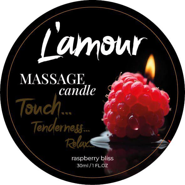 Массажная свеча L'amour Raspberry Bliss с ароматом малины 30 мл (LM91233)