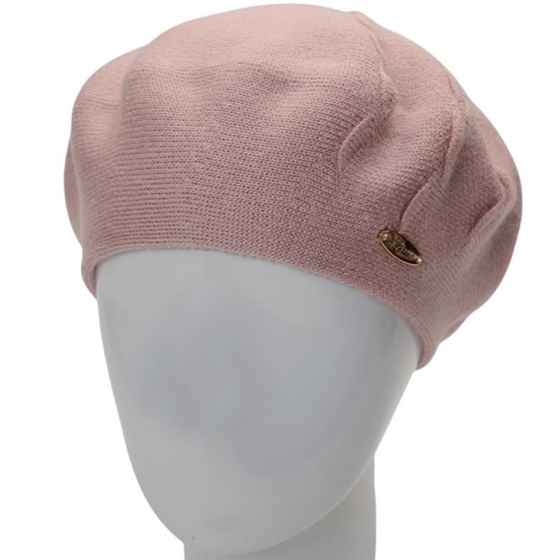 Берет женский Lirus МОДИ двойной с узором one size Розово-пудровый (285967)