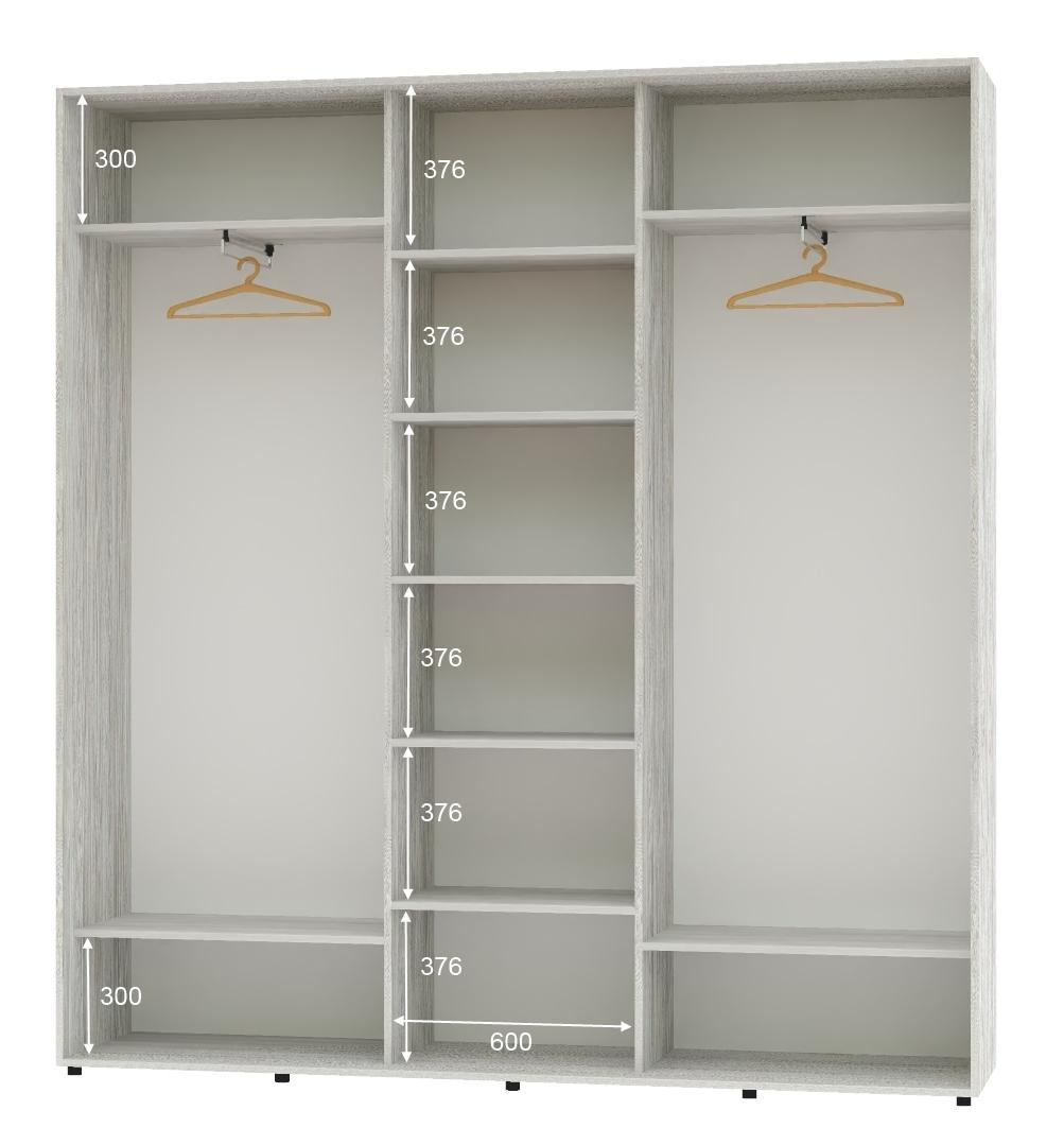 Шкаф-купе трехдверный Алекса ШК-04 ДСП 220х45х230 см Сосна натти - фото 2 Шкаф-купе трехдверный Алекса ШК-04 ДСП 220х45х230 см Сосна натти - фото 2