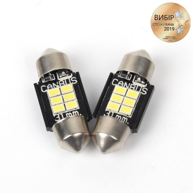 Автолампи світлодіодні Carlamp C5W софітка + canbus Т11x31 мм 2 шт. (SJ-K6-31мм) - фото 2 Автолампи світлодіодні Carlamp C5W софітка + canbus Т11x31 мм 2 шт. (SJ-K6-31мм) - фото 2