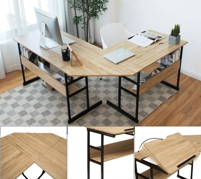 Компьютерный стол Costway Fulton с регулируемой панелью Loft (4804) - фото 4