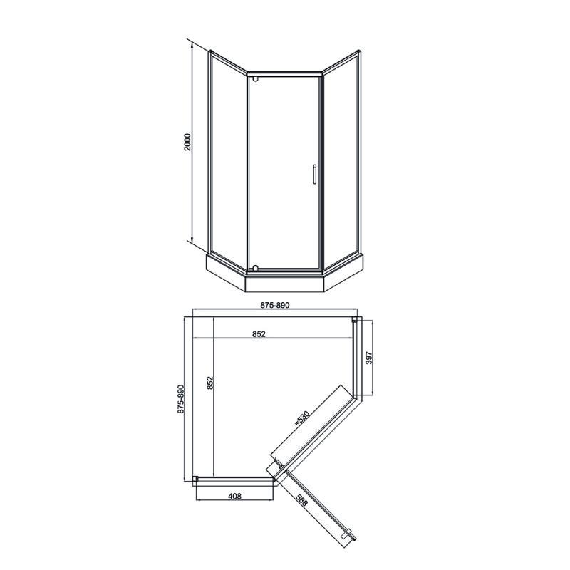 Душова кабіна Qtap Scorpio CRM10995-AC6 Clear (SD00039714) - фото 2